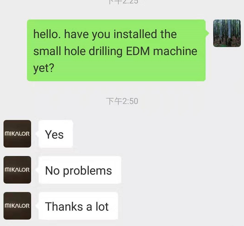 small hole drilling EDM 