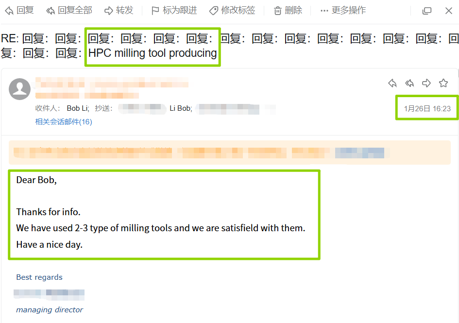 CLient are satisfied with our END milling tools